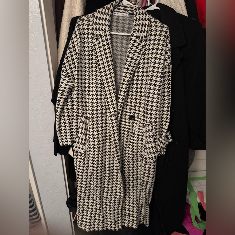 Zara Houndstooth Coat